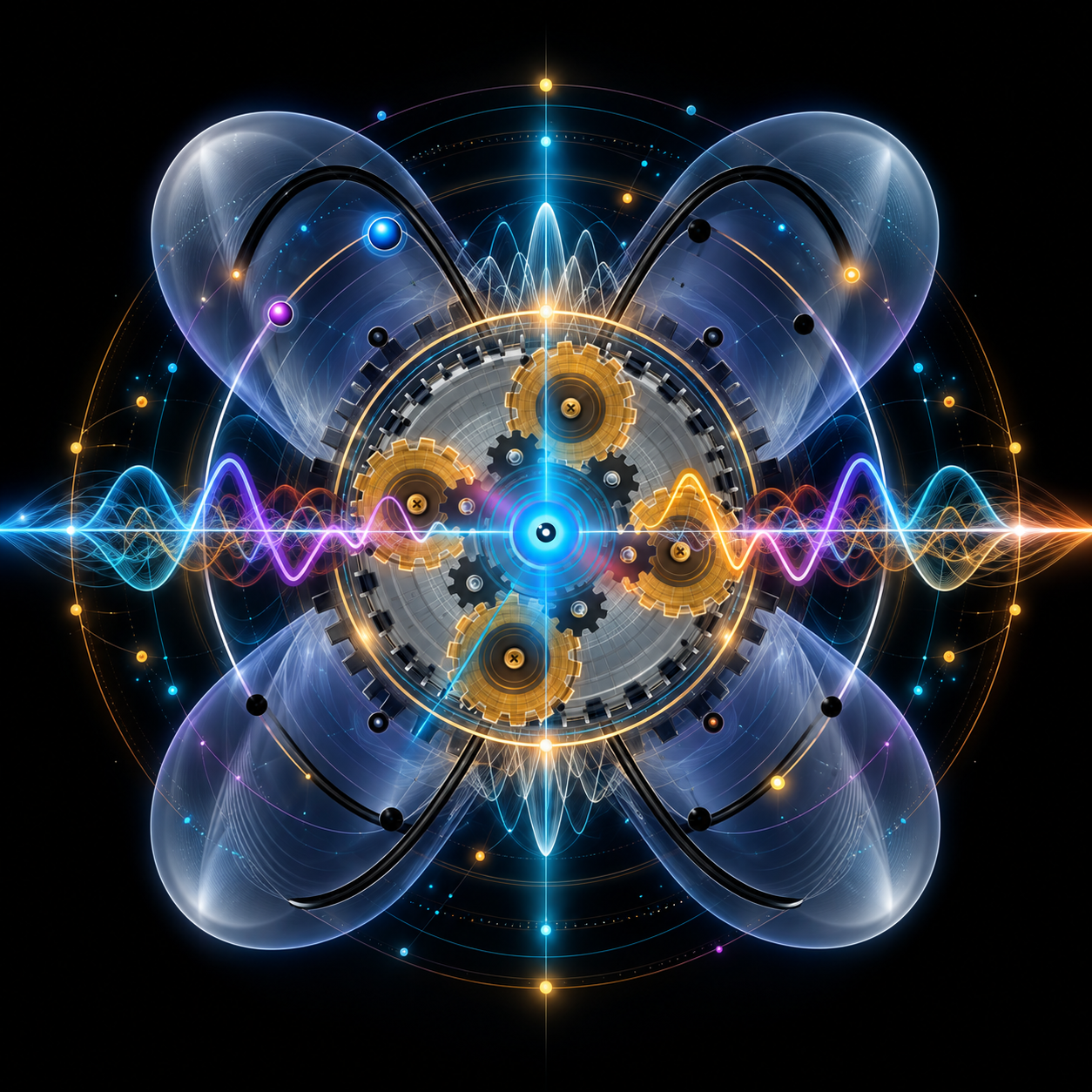 Abstract orbital digital artwork